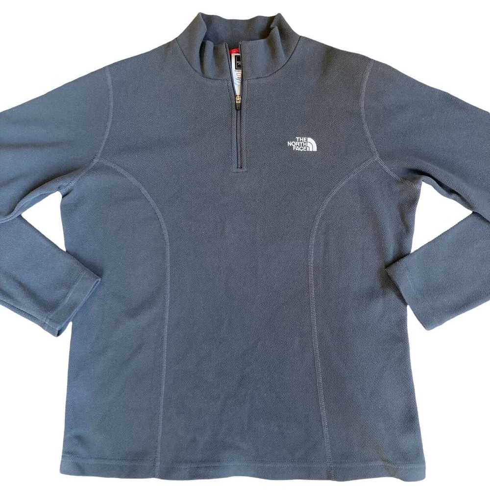 The North Face Women's Medium 1/4 Zip Pullover Gray Long Sleeve Mock Neck